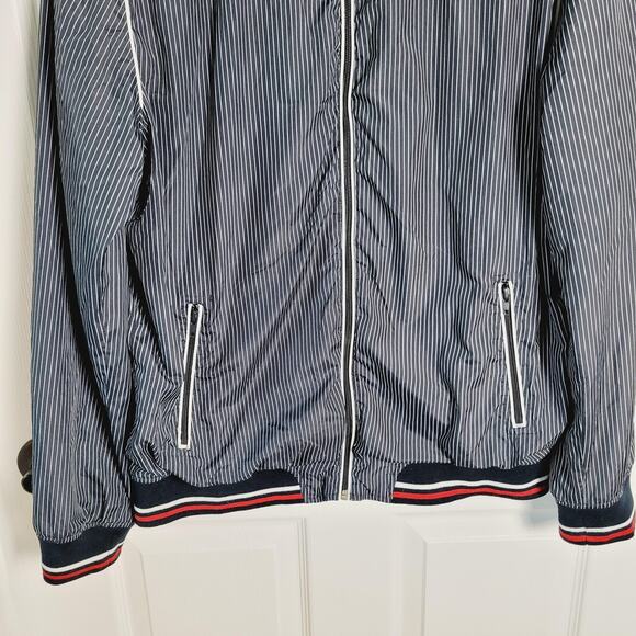 Cultural Revolution Jacket Mens Large Bomber Full Zip Retro White Stripe 70s - Picture 3 of 15
